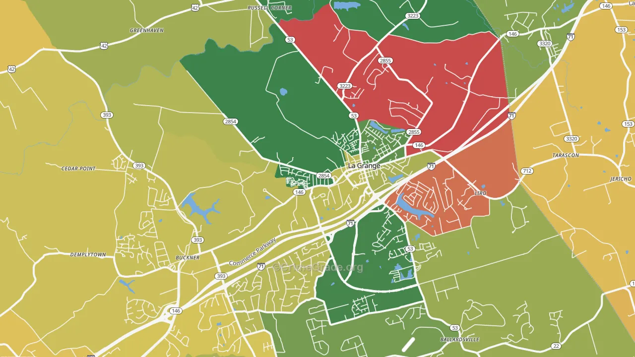 40031, KY Map of Vehicle Theft Rates