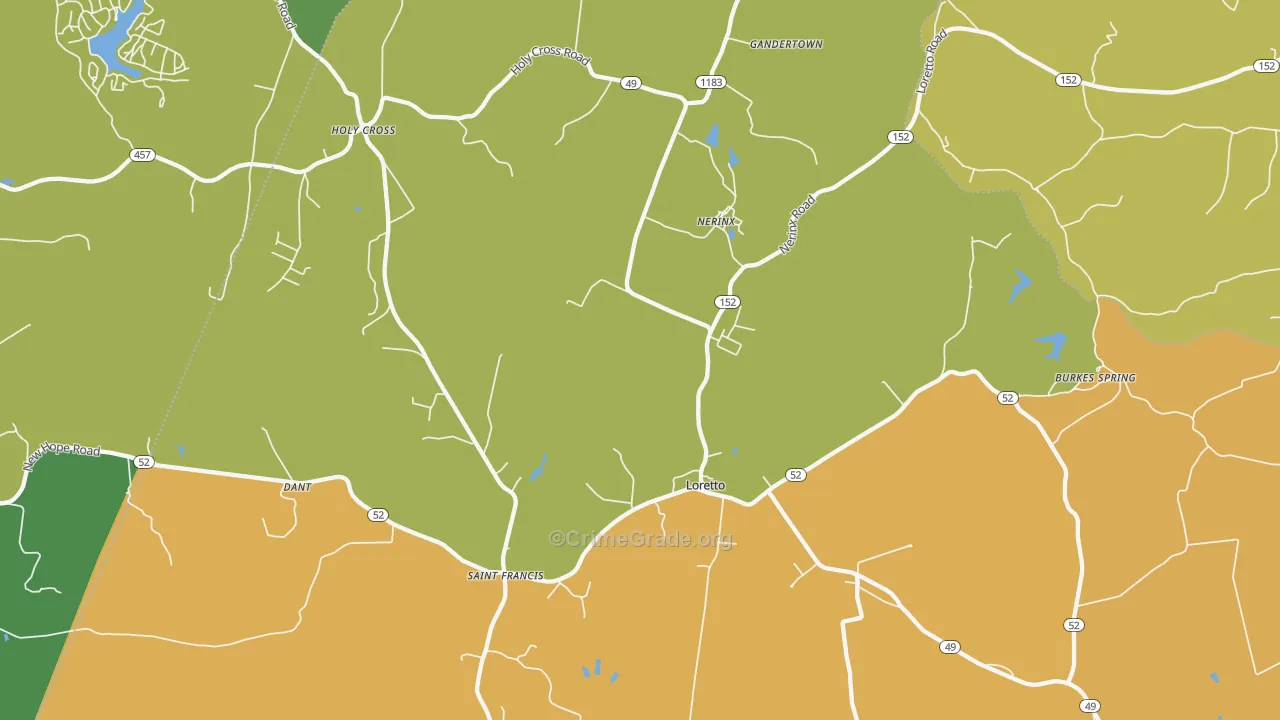 40037, KY Map of Vehicle Theft Rates