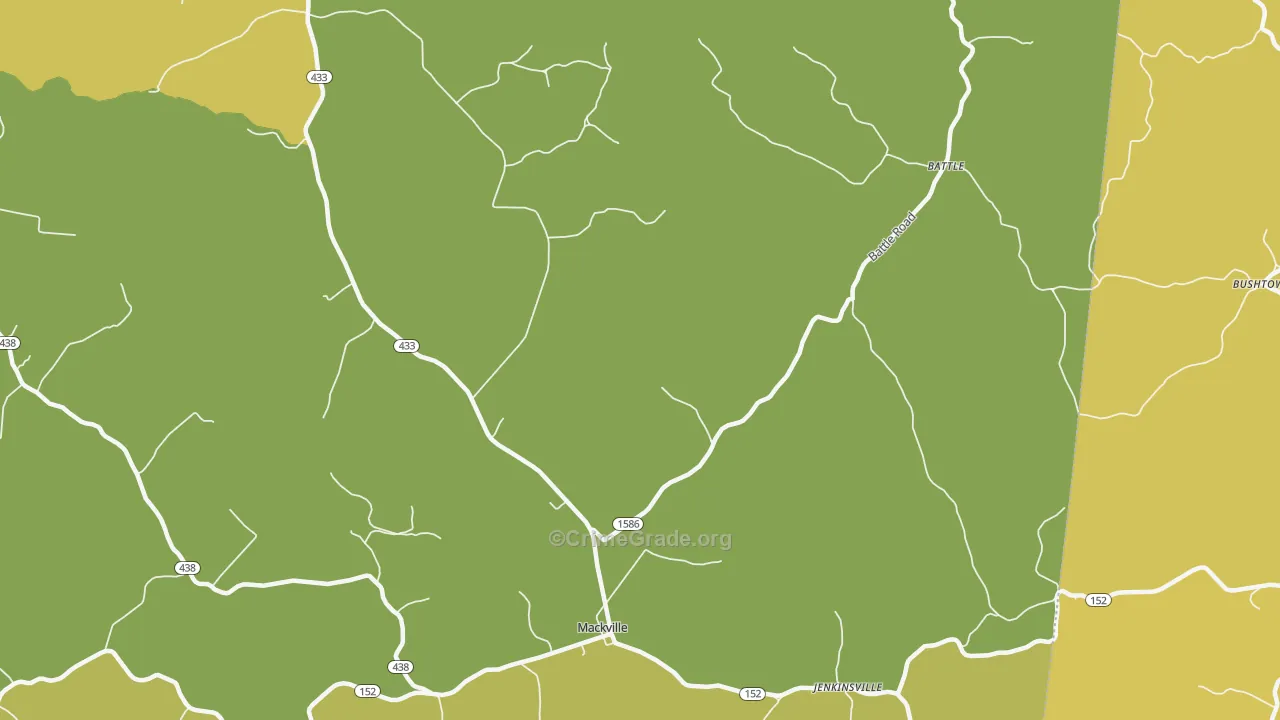 40040, KY Map of Vehicle Theft Rates