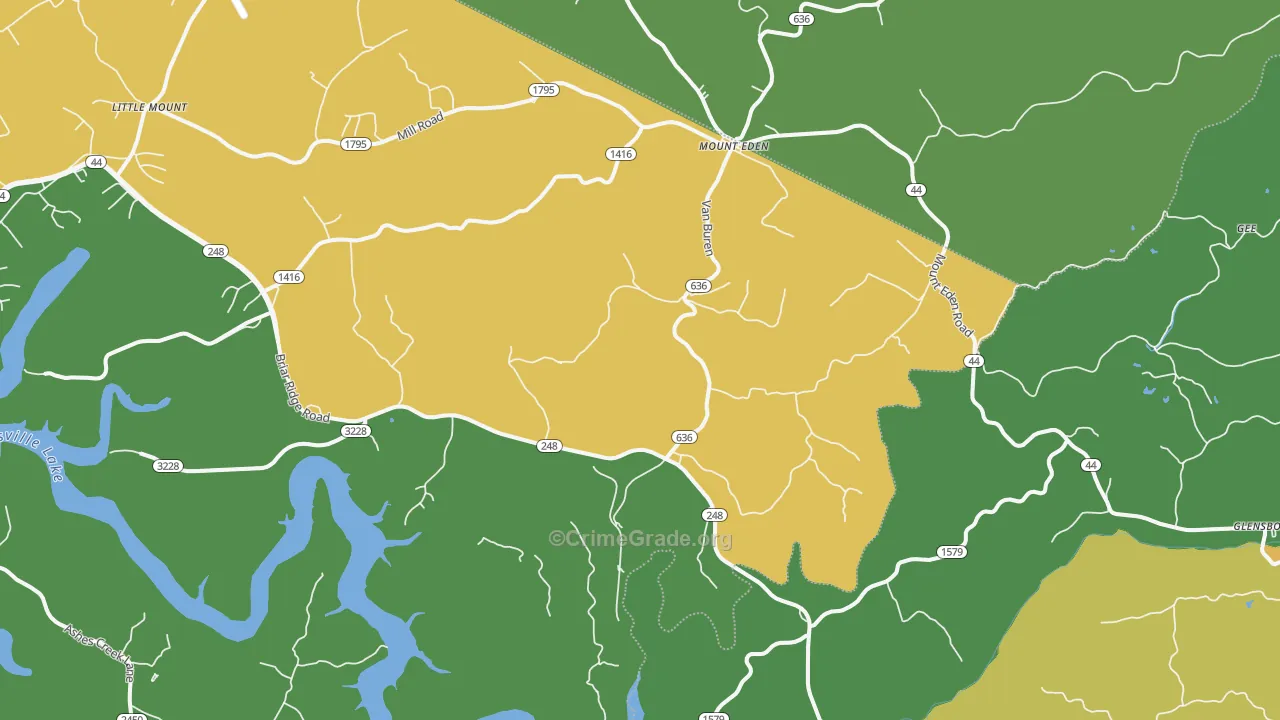 40046, KY Map of Vehicle Theft Rates