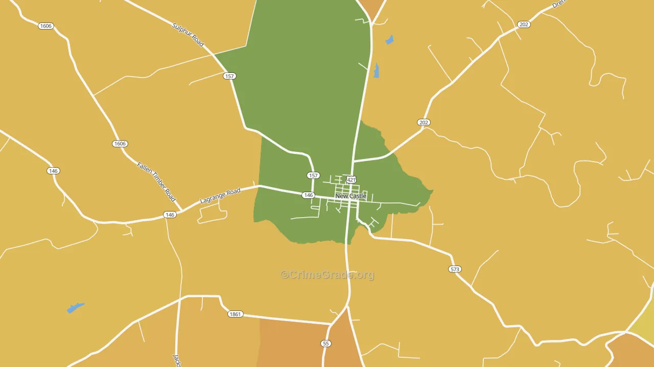 40050, KY Map of Vehicle Theft Rates