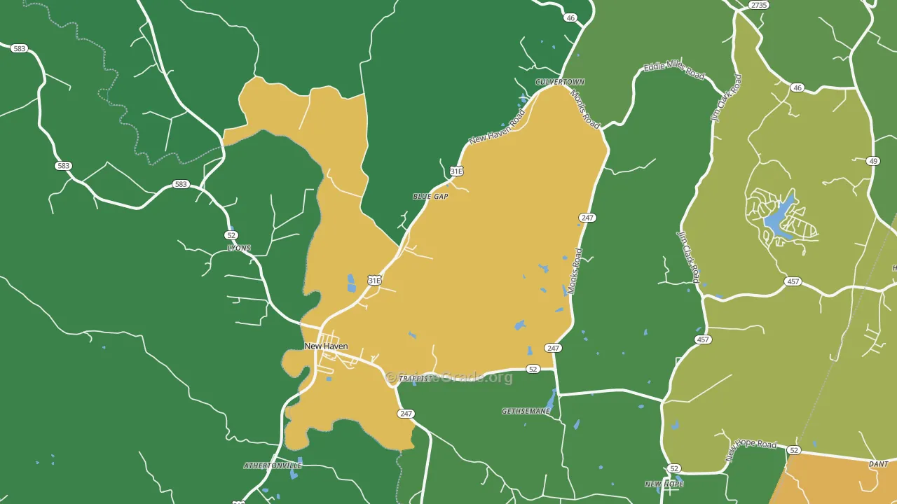 40051, KY Map of Vehicle Theft Rates