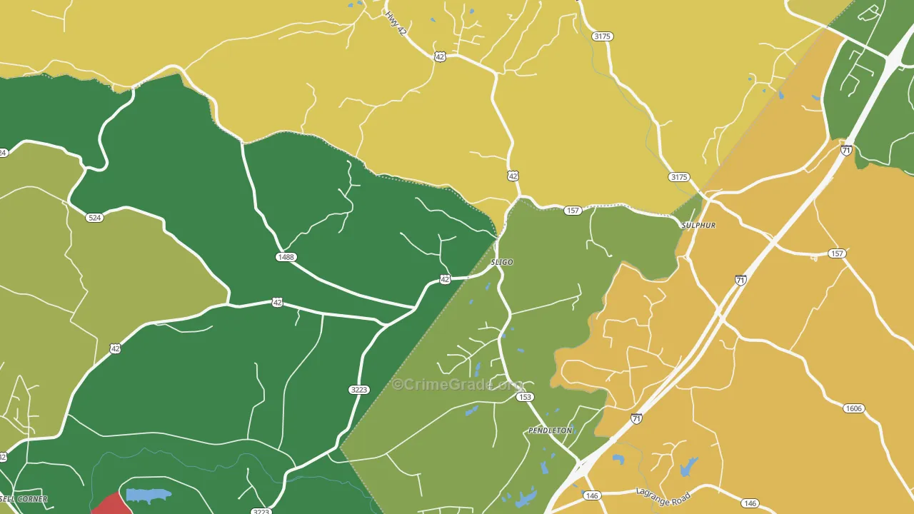 40055, KY Map of Vehicle Theft Rates