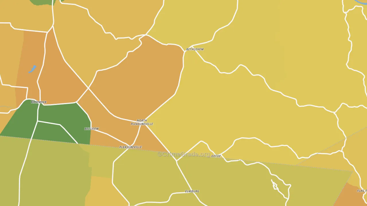 40057, KY Map of Vehicle Theft Rates