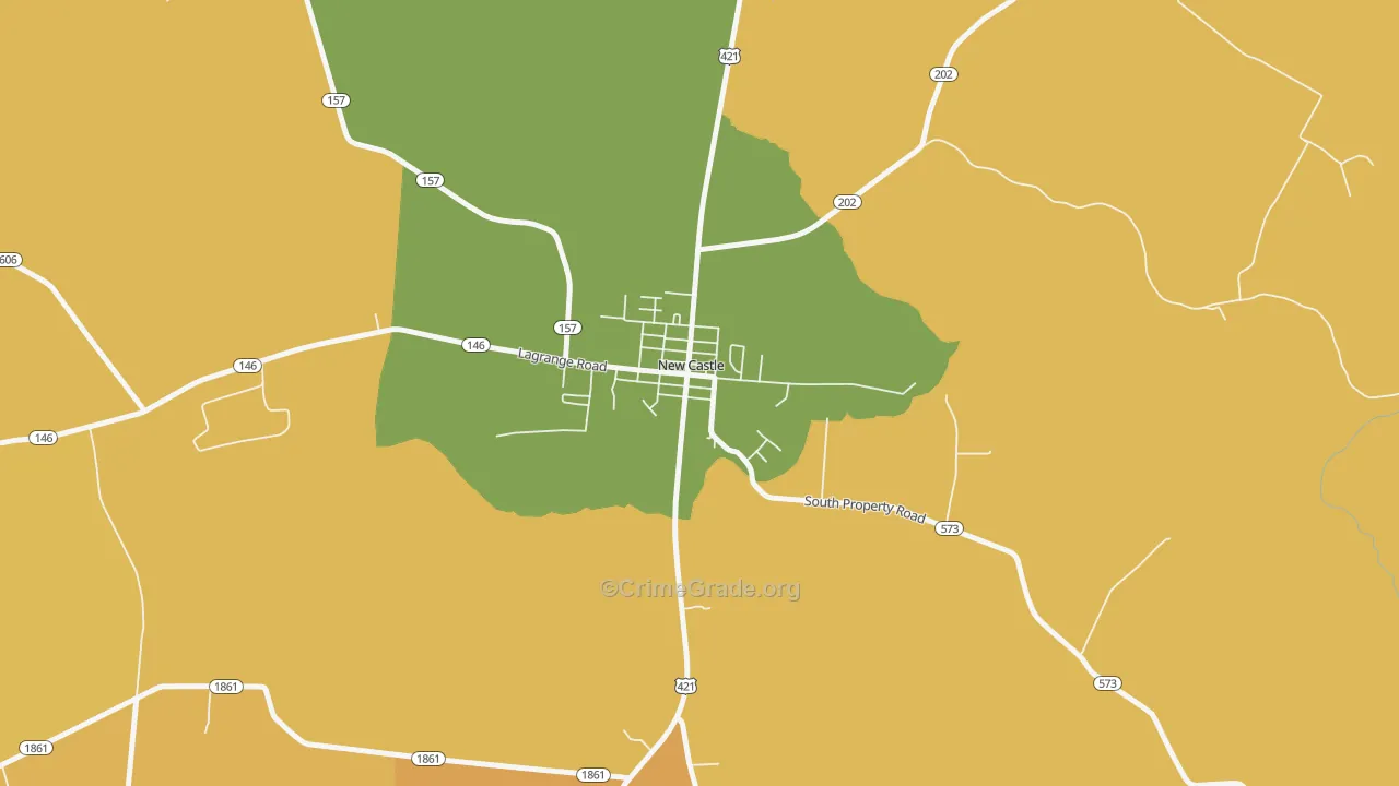 40058, KY Map of Vehicle Theft Rates