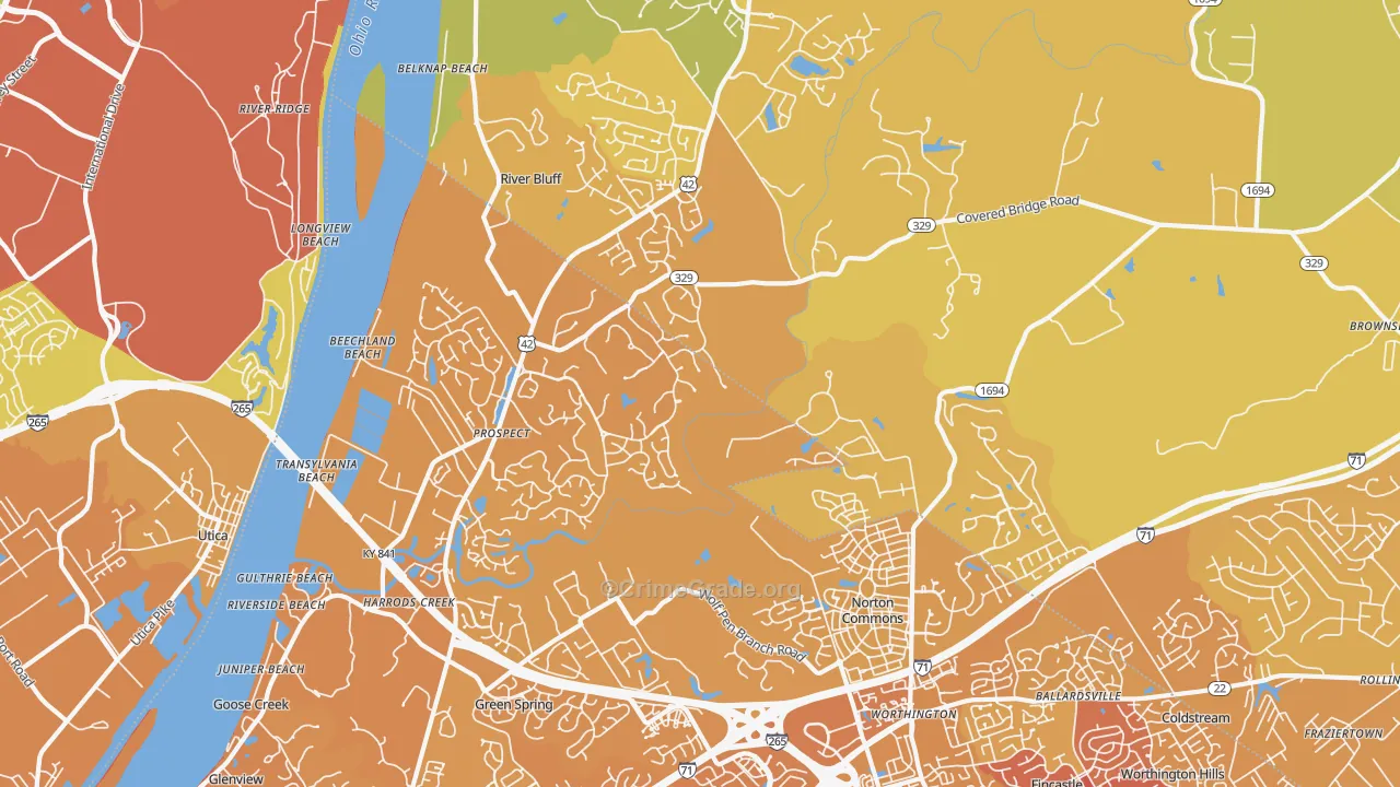 40059, KY Map of Vehicle Theft Rates