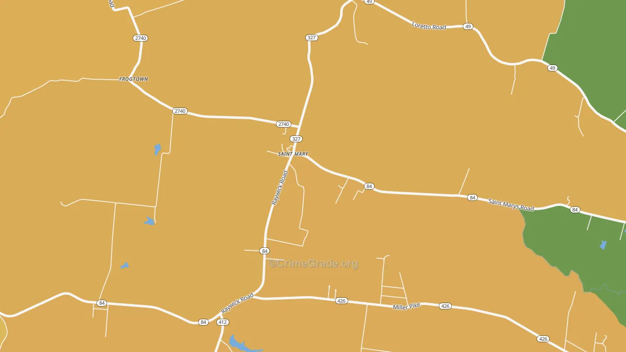 40063, KY Map of Vehicle Theft Rates