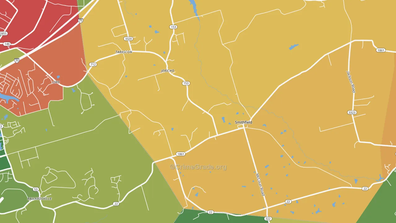 40068, KY Map of Vehicle Theft Rates
