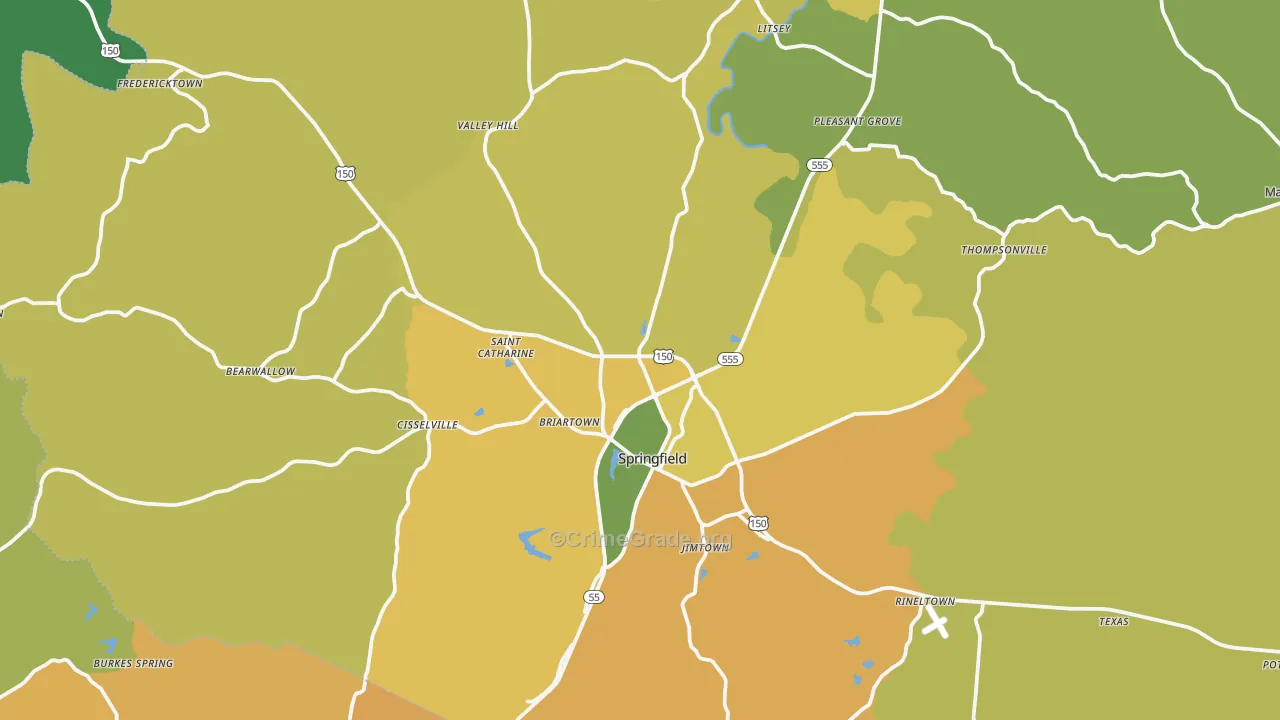 40069, KY Map of Vehicle Theft Rates