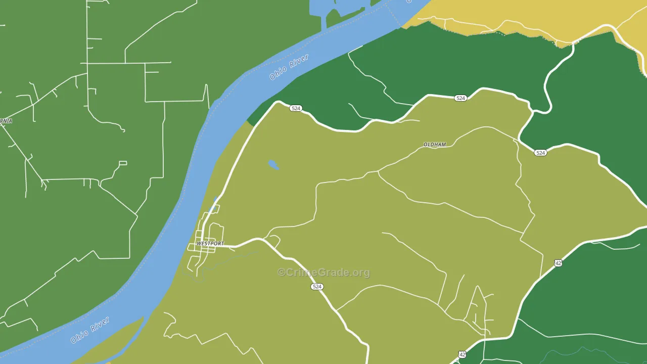 40077, KY Map of Vehicle Theft Rates