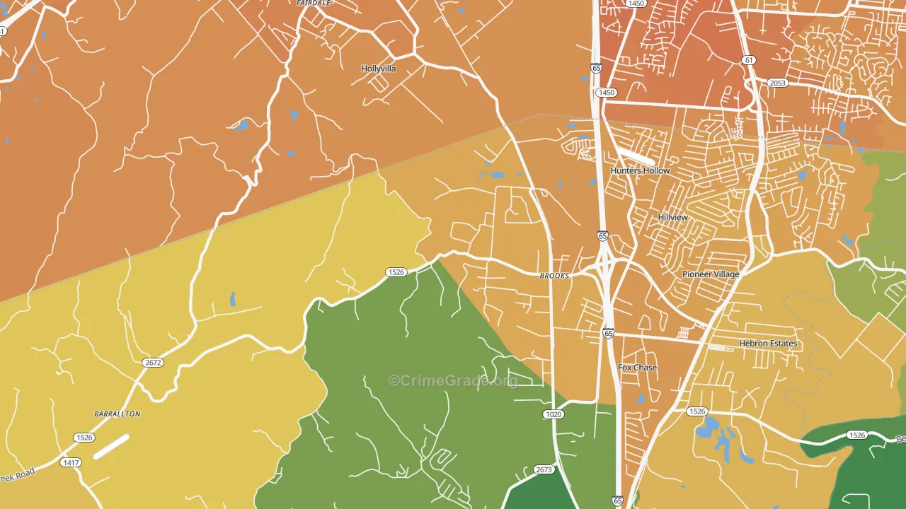 40109, KY Map of Vehicle Theft Rates