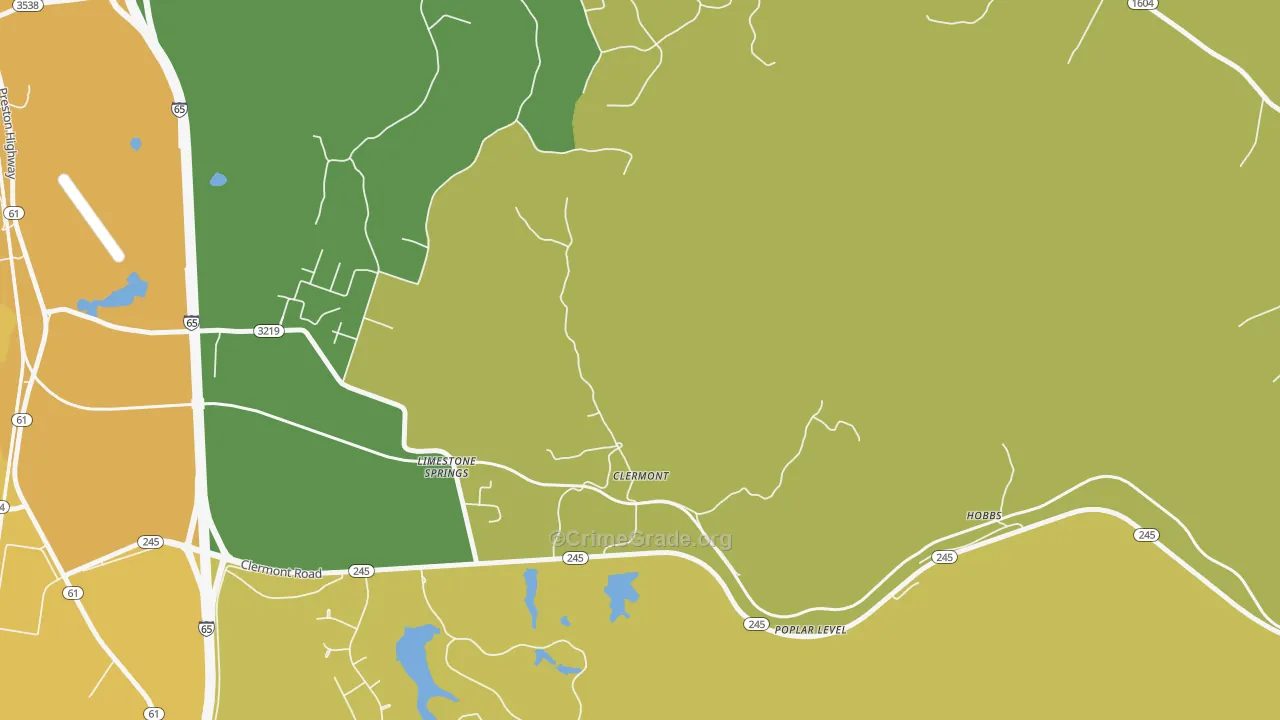 40110, KY Map of Vehicle Theft Rates