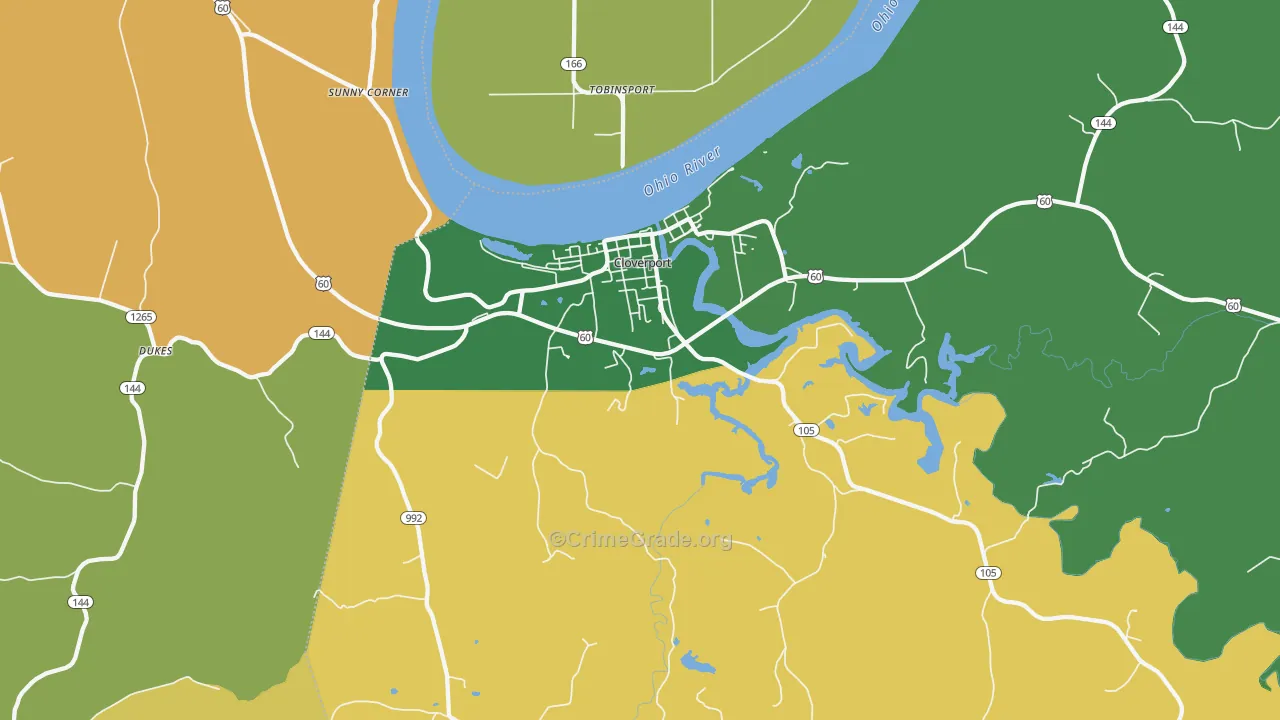 40111, KY Map of Vehicle Theft Rates