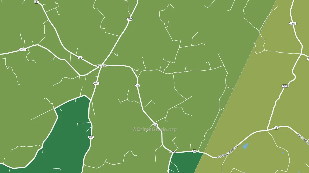 40115, KY Map of Vehicle Theft Rates