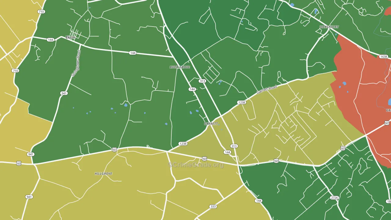 40117, KY Map of Vehicle Theft Rates