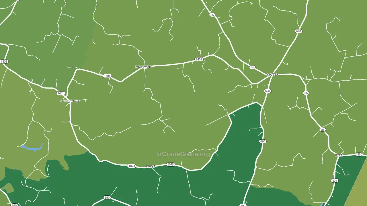 40140, KY Map of Vehicle Theft Rates