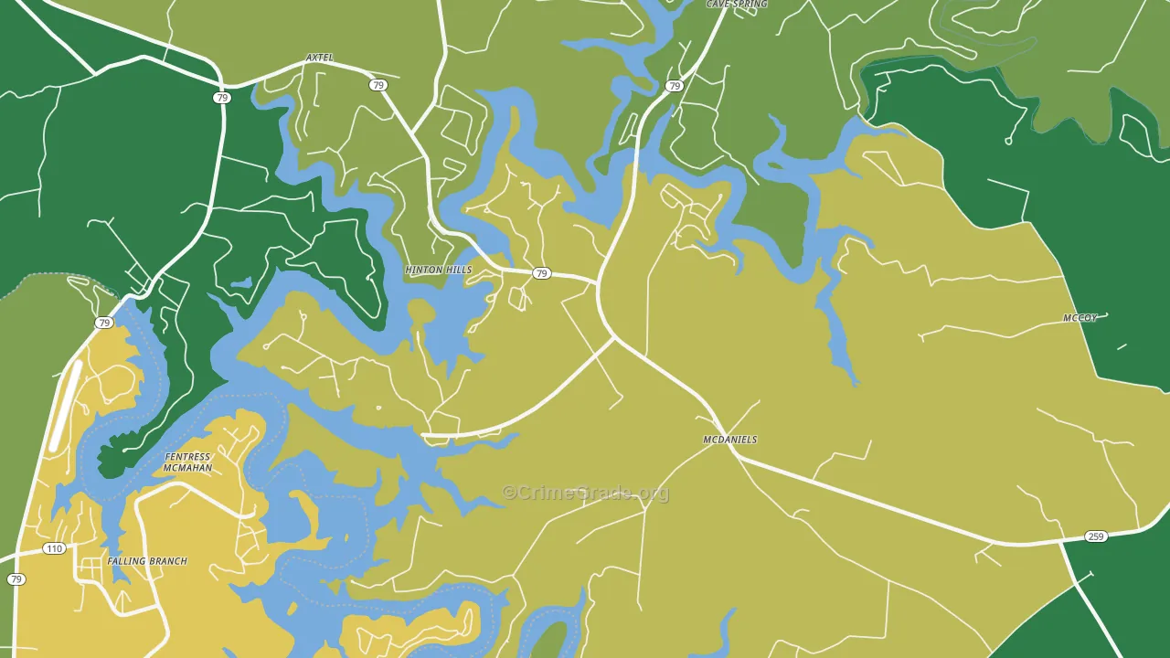 40152, KY Map of Vehicle Theft Rates