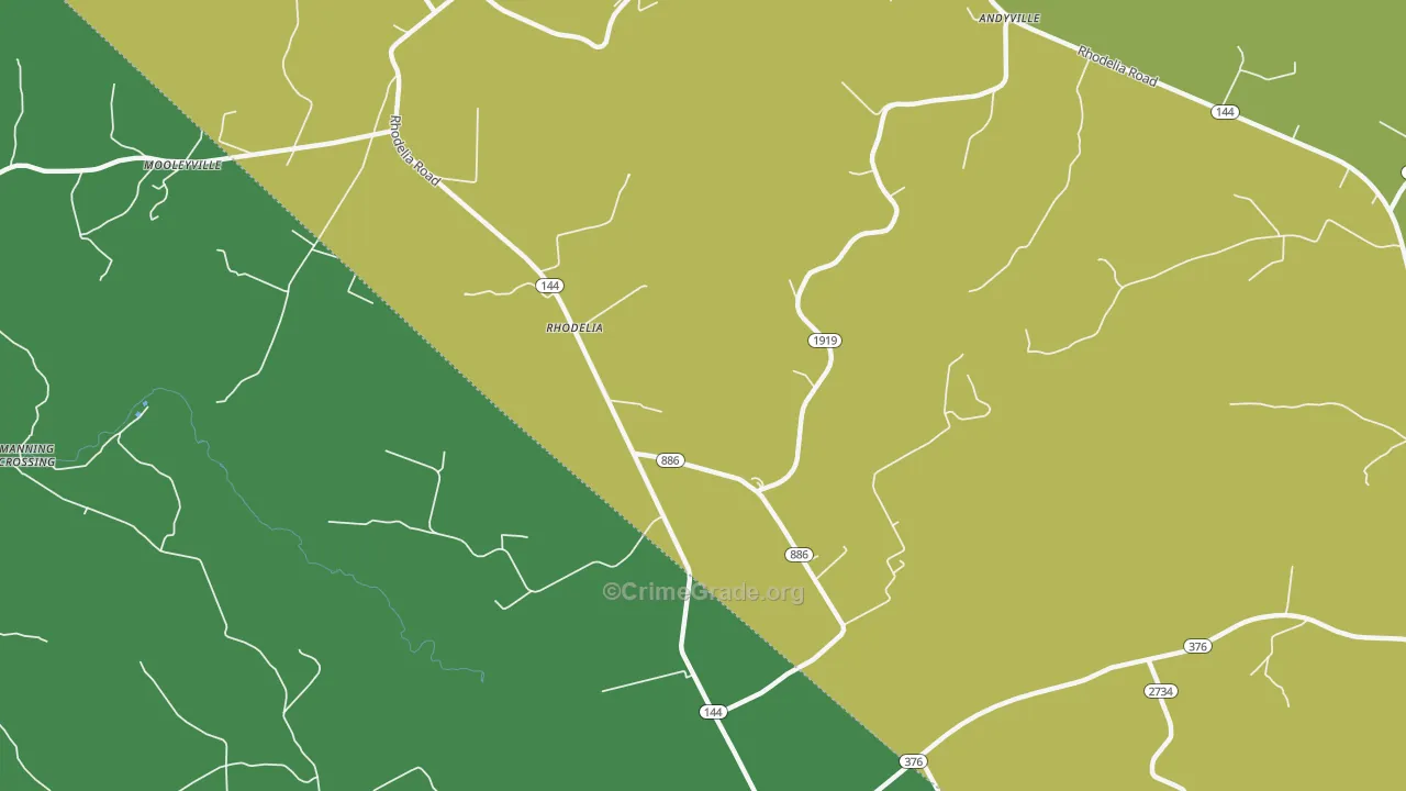 40161, KY Map of Vehicle Theft Rates