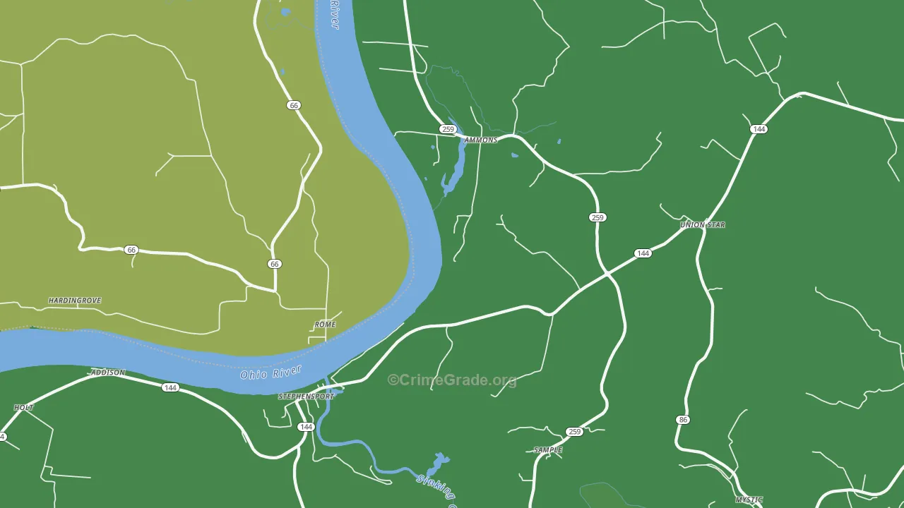 40170, KY Map of Vehicle Theft Rates