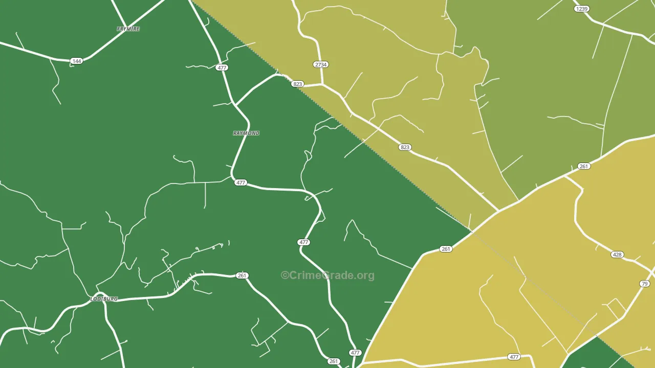 40176, KY Map of Vehicle Theft Rates