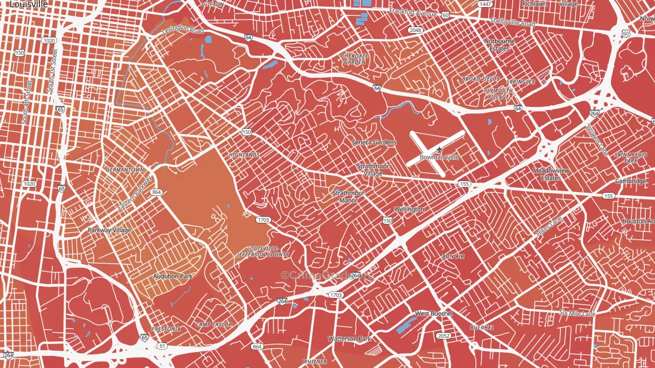 40205, KY Map of Vehicle Theft Rates