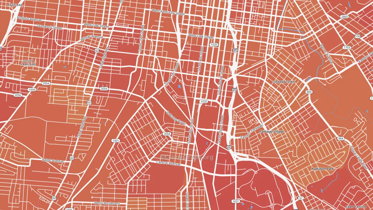 40208, KY Map of Vehicle Theft Rates