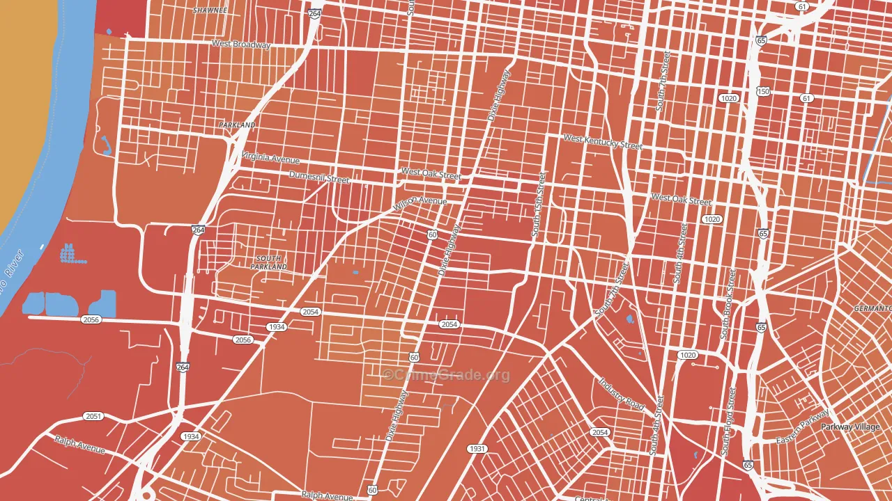 40210, KY Map of Vehicle Theft Rates