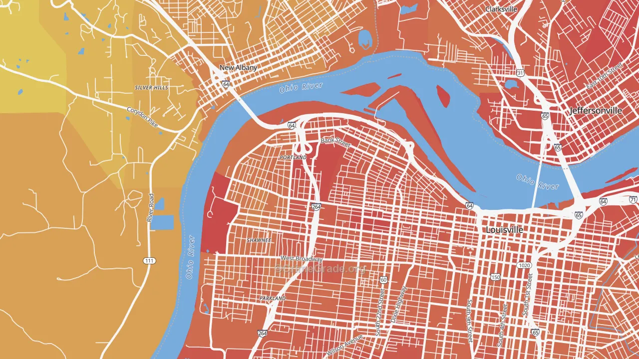 40212, KY Map of Vehicle Theft Rates