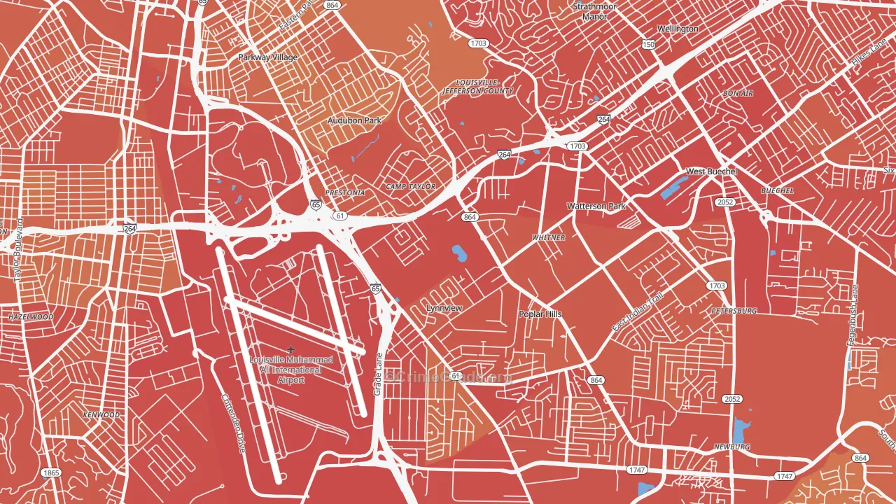 40213, KY Map of Vehicle Theft Rates