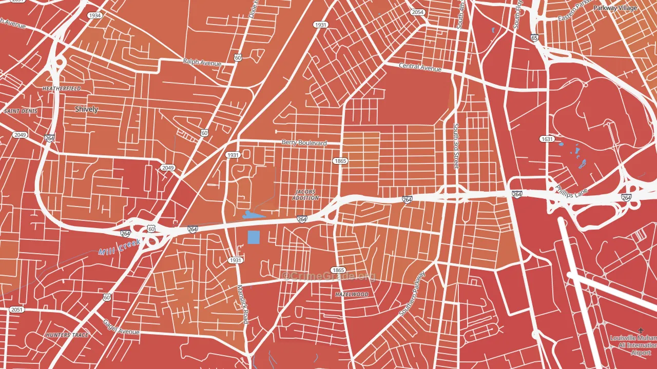 40215, KY Map of Vehicle Theft Rates