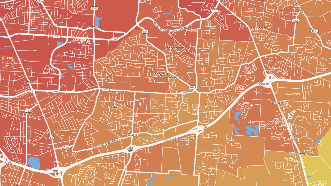 40228, KY Map of Vehicle Theft Rates