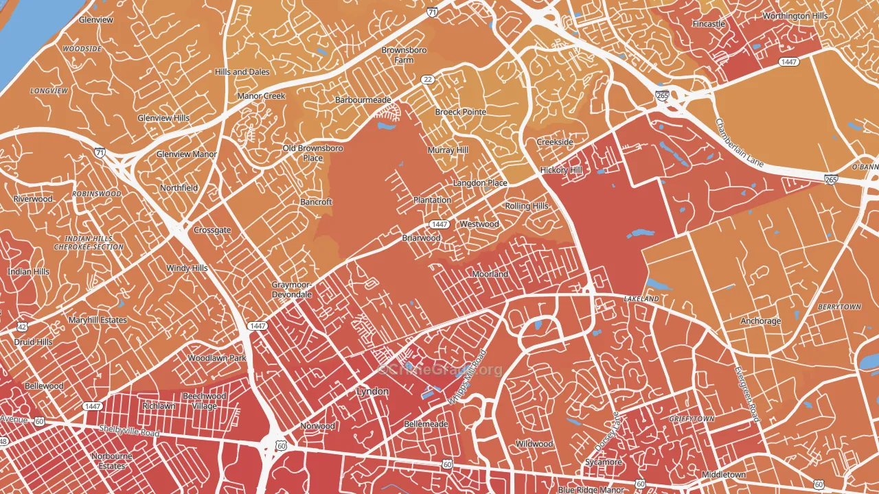 40242, KY Map of Vehicle Theft Rates