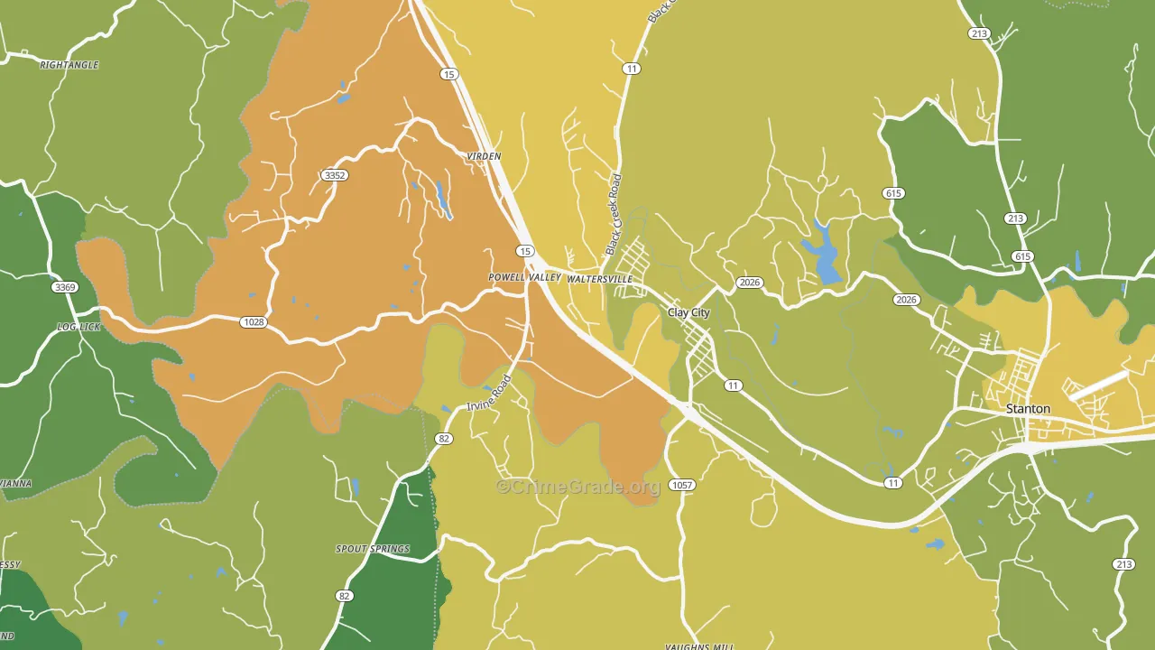40312, KY Map of Vehicle Theft Rates
