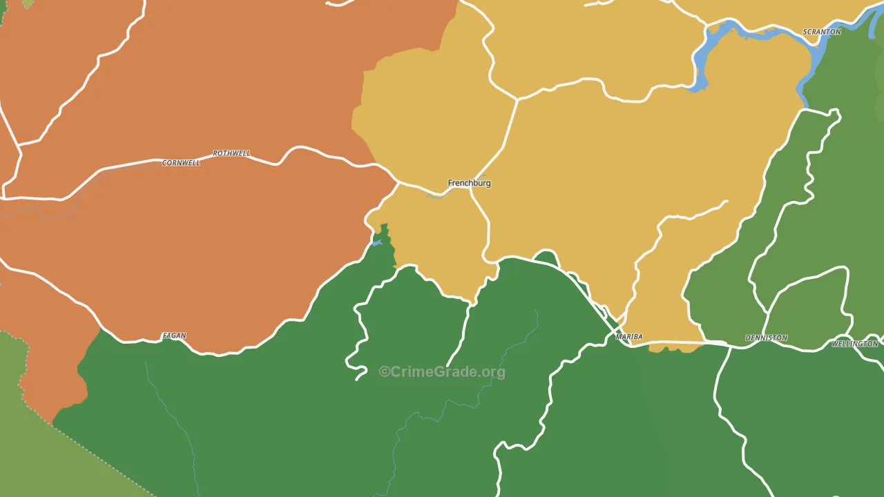 40322, KY Map of Vehicle Theft Rates