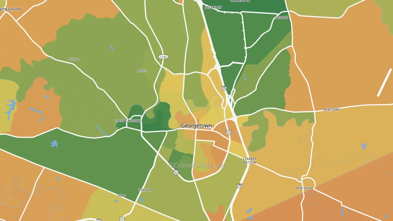 40324, KY Map of Vehicle Theft Rates