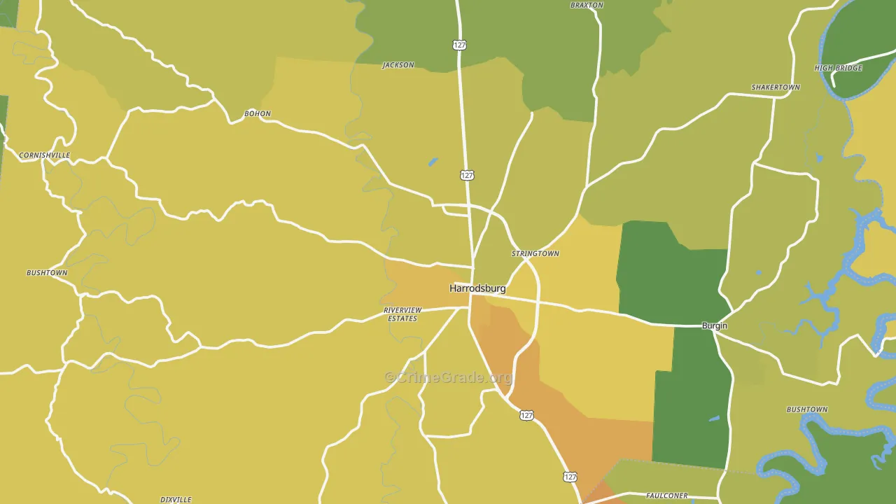 40330, KY Map of Vehicle Theft Rates
