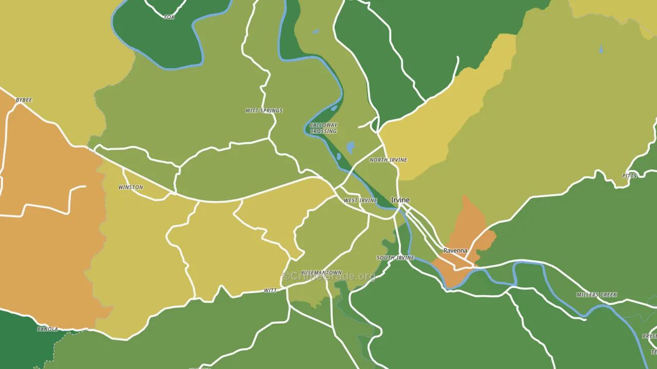 40336, KY Map of Vehicle Theft Rates