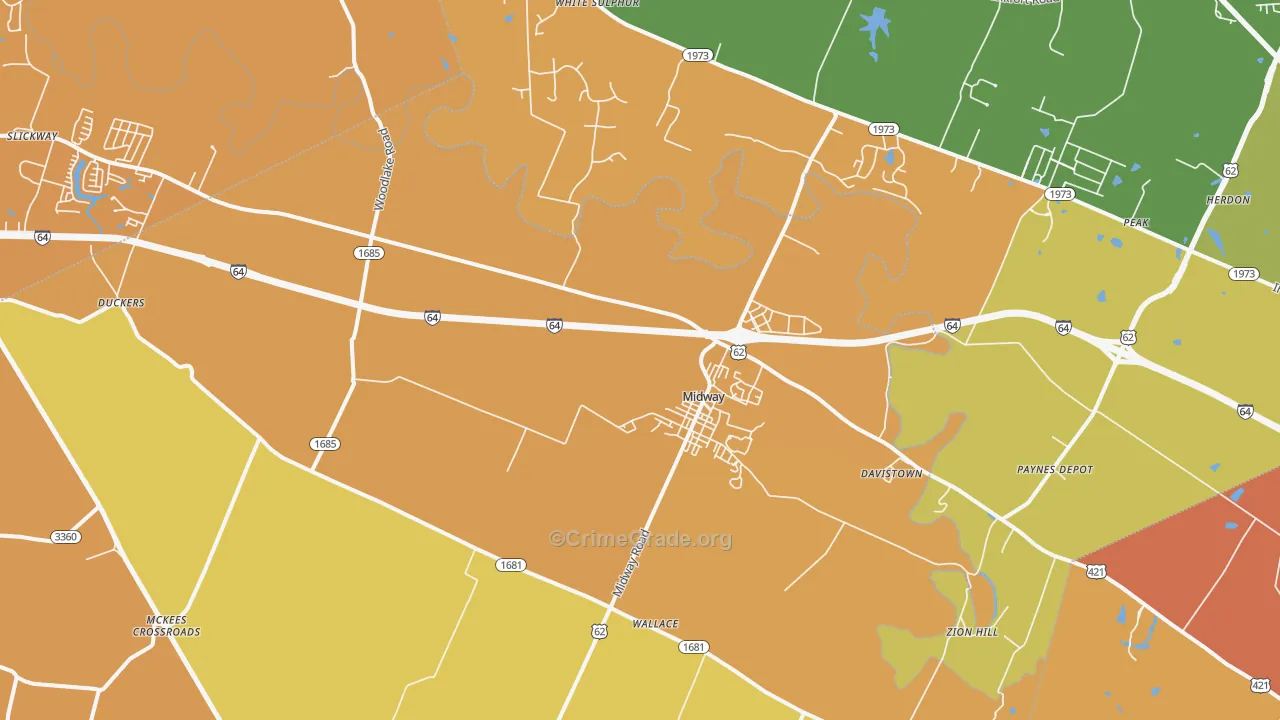 40347, KY Map of Vehicle Theft Rates