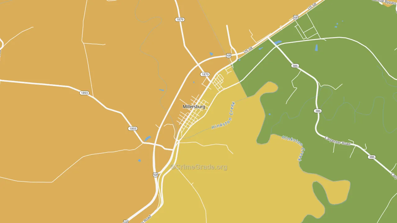 40348, KY Map of Vehicle Theft Rates
