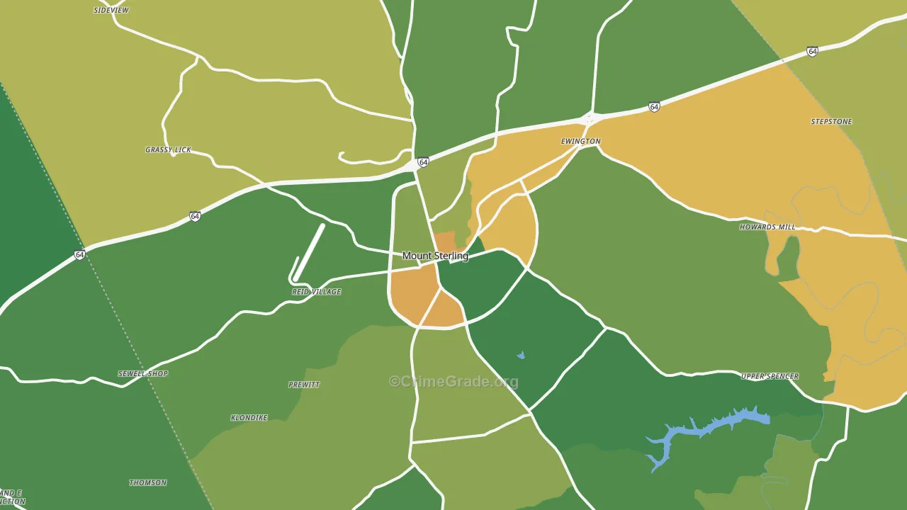 40353, KY Map of Vehicle Theft Rates