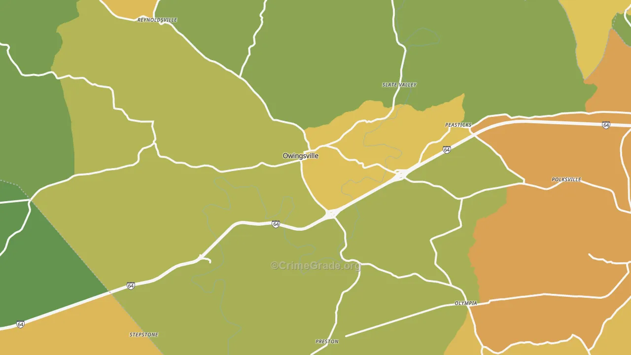 40360, KY Map of Vehicle Theft Rates