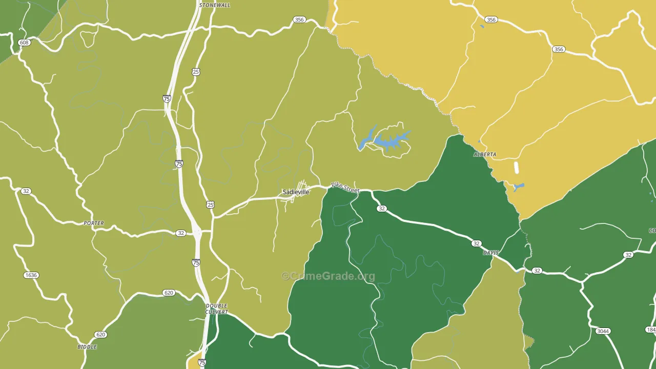 40370, KY Map of Vehicle Theft Rates