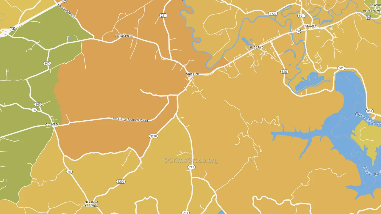 40371, KY Map of Vehicle Theft Rates
