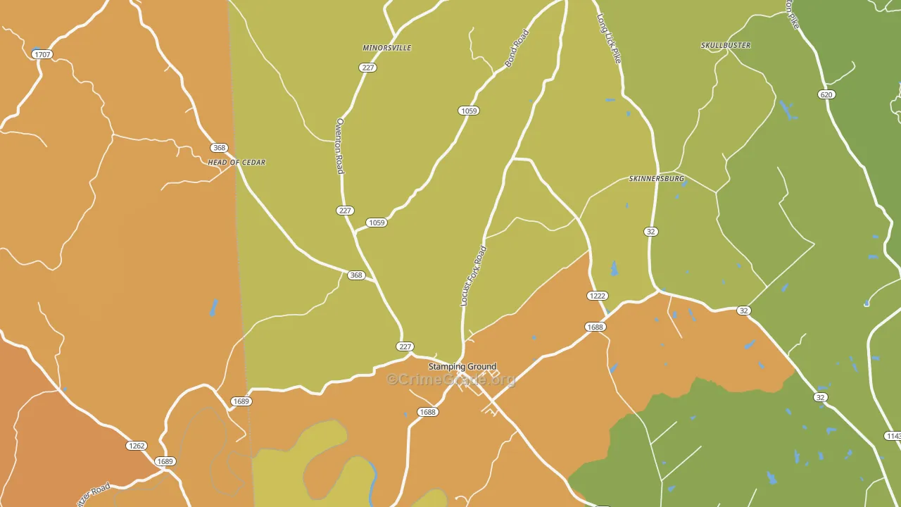40379, KY Map of Vehicle Theft Rates