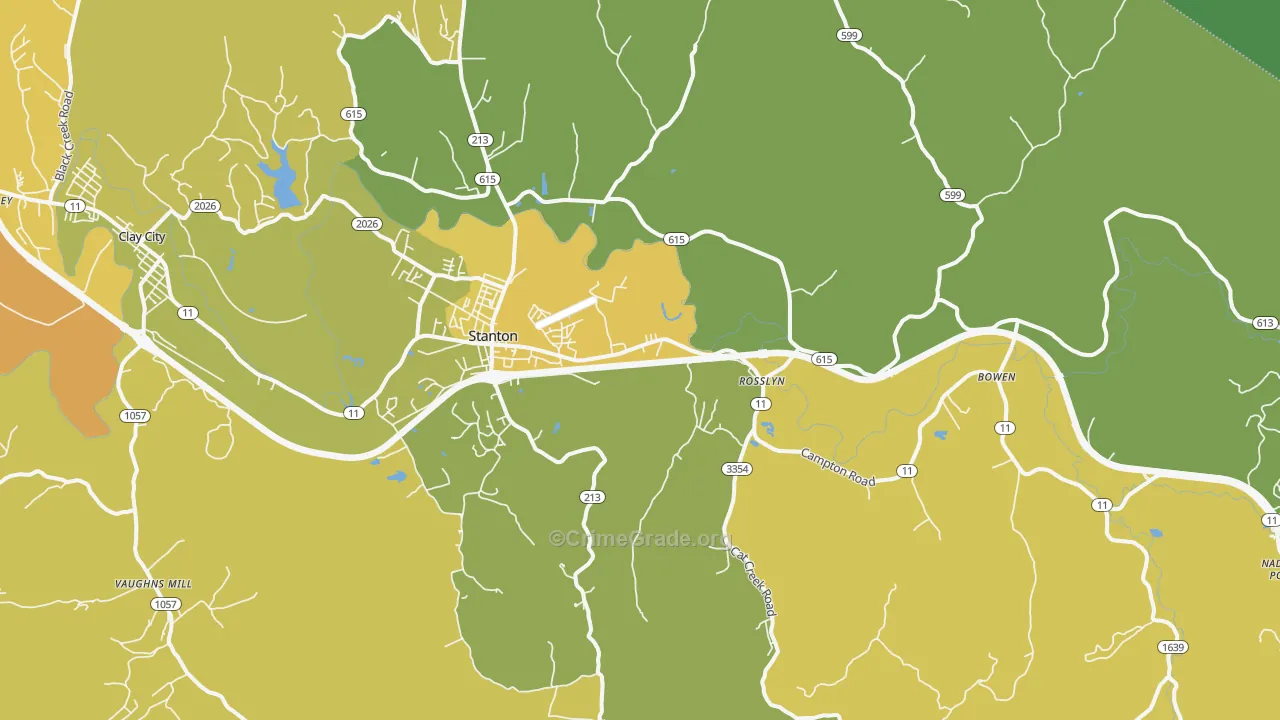 40380, KY Map of Vehicle Theft Rates