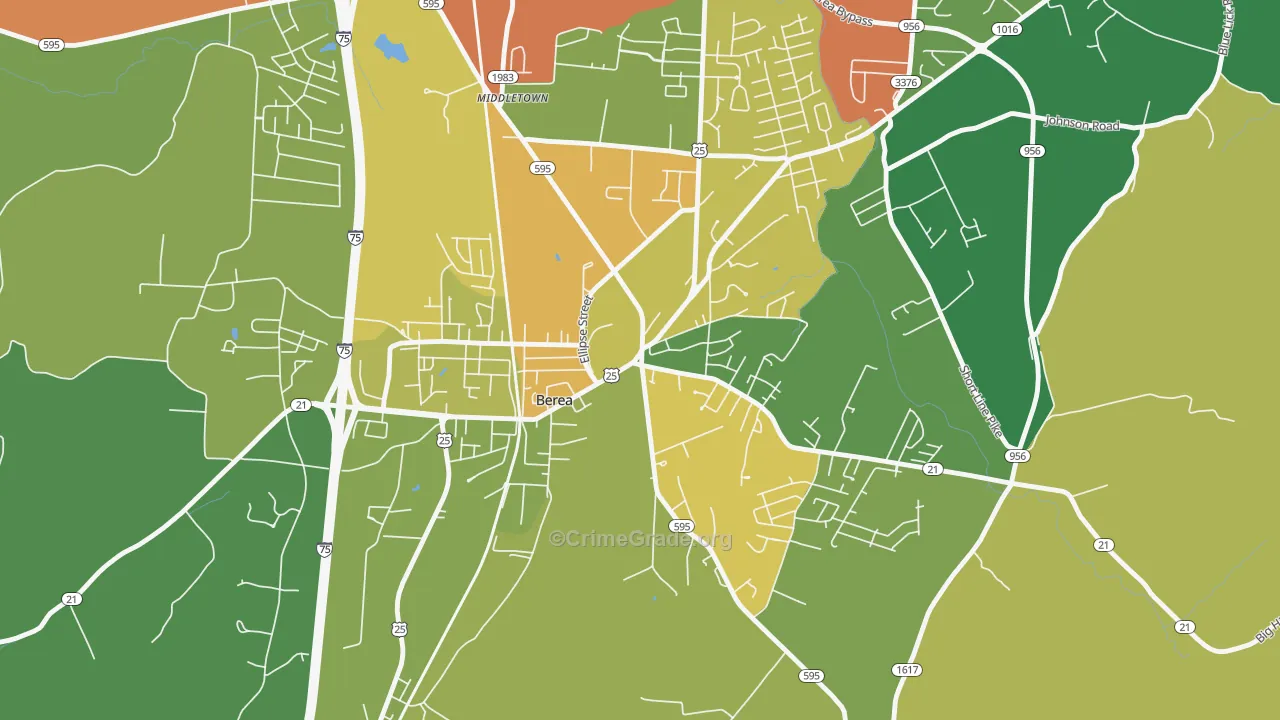 40404, KY Map of Vehicle Theft Rates