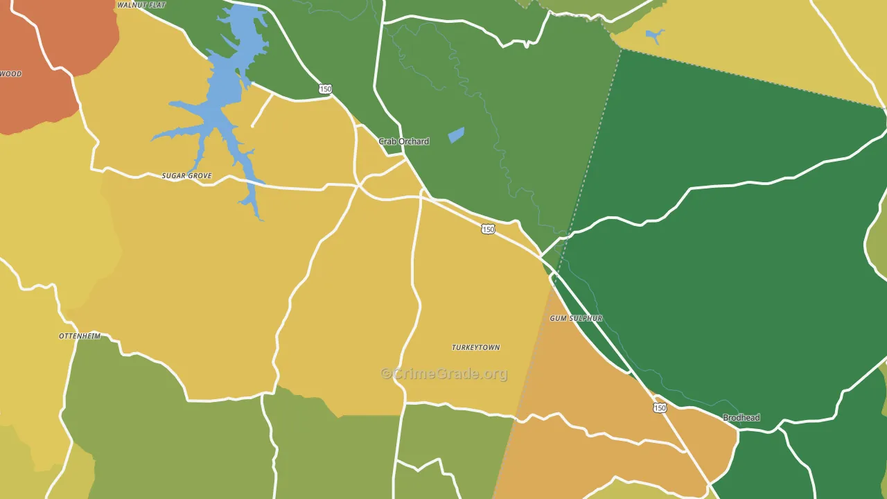 40419, KY Map of Vehicle Theft Rates