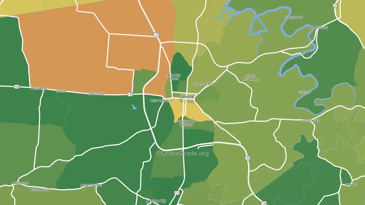 40422, KY Map of Vehicle Theft Rates