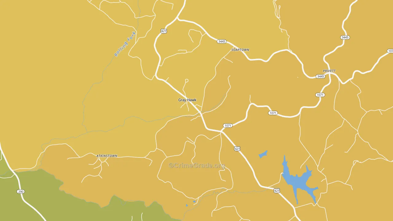 40434, KY Map of Vehicle Theft Rates