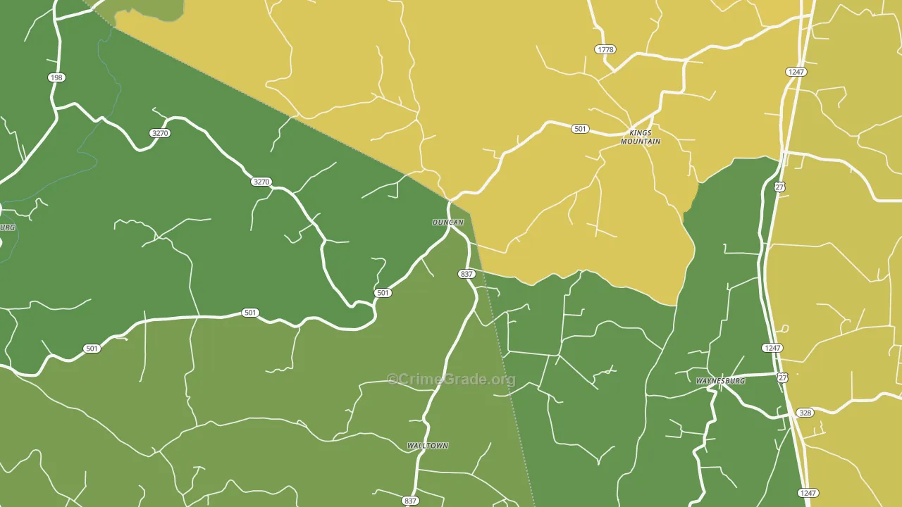 40442, KY Map of Vehicle Theft Rates